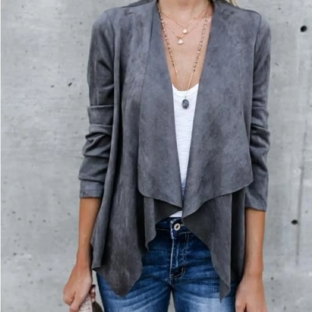 • BLANKNYC • Drape Front Faux Suede Jacket